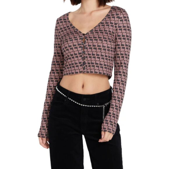 VOLCOM Women's Disco Rodeo Fitted Long Sleeve Top Size XL in Multicolor - Picture 1 of 8